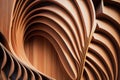 Abstract of wooden pattern, twisted shape, architecture facade details. Generation AI Royalty Free Stock Photo