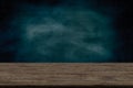 Abstract wooden table texture and chalk rubbed out on blackboard, for graphic add product, Education concept, Royalty Free Stock Photo