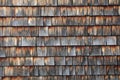 Abstract wooden texture of cedar shingles in Austria Royalty Free Stock Photo