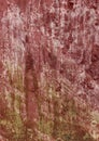 Abstract wooden wall with brownish red painting that already peel off