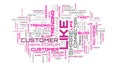 Like pink word cloud concept background Royalty Free Stock Photo
