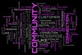 Social media purple word cloud illustration Royalty Free Stock Photo
