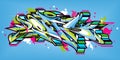 Abstract Word Lets Graffiti Style Font Lettering Vector Illustration