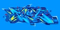 Abstract Word Lets Graffiti Style Font Lettering Vector Illustration Art