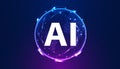 Abstract world Artificial Intelligence on circle digital and Technology Background with Computer Systems light blue