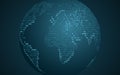 Abstract world map from binary code. Abstract planet earth. Futuristic background. Computer programming code. Global network. Vect Royalty Free Stock Photo