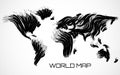 Abstract World map brush drawing Royalty Free Stock Photo