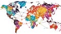 Abstract World Map Depicting the Interdependence of International Trade and Supply Chain, Generative AI