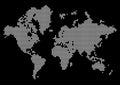 Abstract world map made of dots. White dot world on black background. Royalty Free Stock Photo