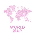 Abstract world map in a round and square dots. Flat illustration EPS 10 Royalty Free Stock Photo