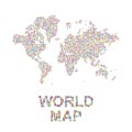 Abstract world map in a round and square dots. Flat illustration EPS 10 Royalty Free Stock Photo