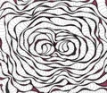 Abstract worms styled pattern. Spiral ink rose. Illustration for background, textile, wrapping paper