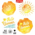 Abstract wtercolor background.Summer design.Logo