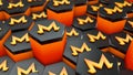 Abstract XMR Monero coin cryptocurrency with blockchain network connection in blockchain conceptual 3d illustration