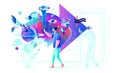 Abstract Xtreme colorful illustration VR technology man gamer cyberpower virtual reality