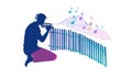 Abstract Xylophone Player with Dynamic Notes, vector design Generative AI Royalty Free Stock Photo