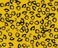 Abstract Yellow background with Black Spots representing Leopard Skin Royalty Free Stock Photo