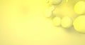 Abstract yellow background with dynamic 3d spheres. yellow and orange balloons.