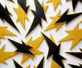 Abstract Yellow and Black Lightning Bolt Shapes Royalty Free Stock Photo