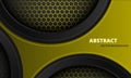 Abstract yellow and black sports background with hexagon carbon fiber. Royalty Free Stock Photo