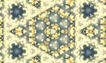 Abstract yellow and blue kaleidoscope patterned background