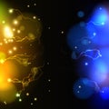 Abstract yellow and blue lightning vector science Royalty Free Stock Photo