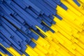 Abstract yellow and blue strip facture