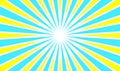 Abstract yellow blue sun rays, retro styled sun burst texture background, vector illustration, line art Royalty Free Stock Photo