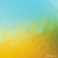 Abstract yellow and blue tone lowpoly triangle geometrical Vector background illustration eps10