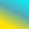 Abstract yellow, blue and turquoise gradient color. Soft, fresh, and happy. Tilted layout. For mobile design app or website.