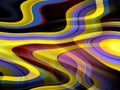 Yellow black violet blue fluid lines geometries, lines background, abstract colorful geometries Royalty Free Stock Photo