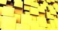 abstract yellow chaotic cubes background