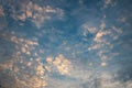 Abstract yellow cloud over blue sky