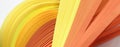 Abstract Yellow color wave curl strip paper. Background for prints, posters, cards