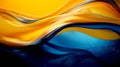 Abstract yellow and dark blue curved wave flow background with dot illustration background Generative AI Royalty Free Stock Photo