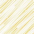 Abstract yellow dotted stripes diagonally pattern isolated on white background. Royalty Free Stock Photo