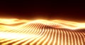 Abstract yellow energy magic waves from glowing particles and lines futuristic Royalty Free Stock Photo
