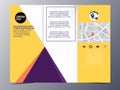 abstract yellow geometric brochure design template vector tri-fold Royalty Free Stock Photo