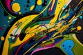 abstract yellow graffiti background Generative AI