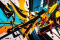 abstract yellow graffiti background Generative AI