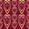 Abstract yellow heart seamless pattern design for background or wallpaper Royalty Free Stock Photo