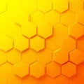 Abstract yellow honeycomb pattern with 3D hexagonal shapes Royalty Free Stock Photo