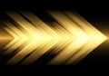 Abstract yellow light arrow speed on black design modern futuristic technology background vector