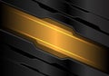 Abstract yellow light banner on dark gray metal polygon design modern futuristic technology background vector Royalty Free Stock Photo