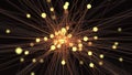 Abstract yellow light bulb futuristic technology network node. C