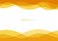 Abstract yellow line curve water wave overlapping layer on white background