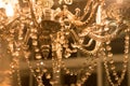 Abstract yellow luxury crystal chandelier. Vintage Royalty Free Stock Photo