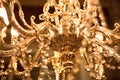 Abstract yellow luxury crystal chandelier. Vintage Royalty Free Stock Photo