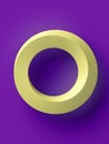 Abstract yellow mobius ring on pink background. Modern minimal design. Optical illusion. 3d rendering illustration