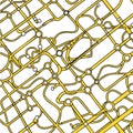Abstract Yellow Network Map Seamless Pattern Royalty Free Stock Photo